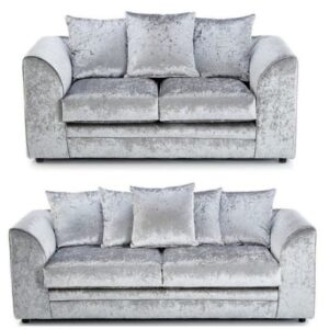 Dylan Silver Crushed Velvet 3+2 Set
