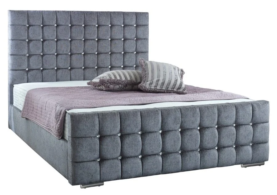 Luxury Frame Bed Set (Florida/Cube/Panel) + Hybrid Eco Mattress